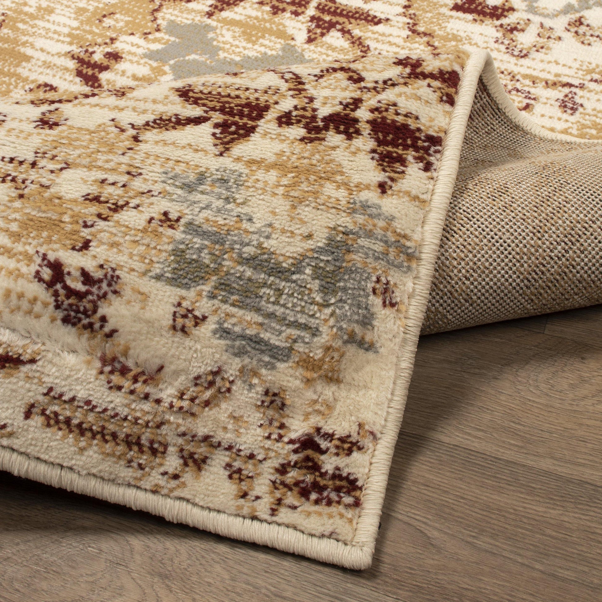 Tamara Mid-Century Contemporary Floral Damask Rug FredCo
