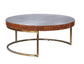 Tamas Coffee Table Aluminum & Cocoa Top Grain Leather FredCo