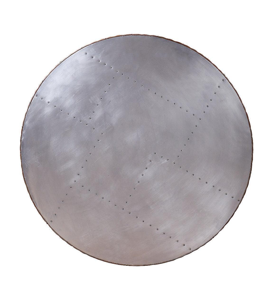 Tamas Coffee Table Aluminum & Cocoa Top Grain Leather FredCo