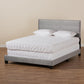 Tamira Modern and Contemporary Glam Grey Velvet Fabric Upholstered Queen Size Panel Bed FredCo