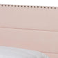 Tamira Modern and Contemporary Glam Light Pink Velvet Fabric Upholstered Queen Size Panel Bed FredCo