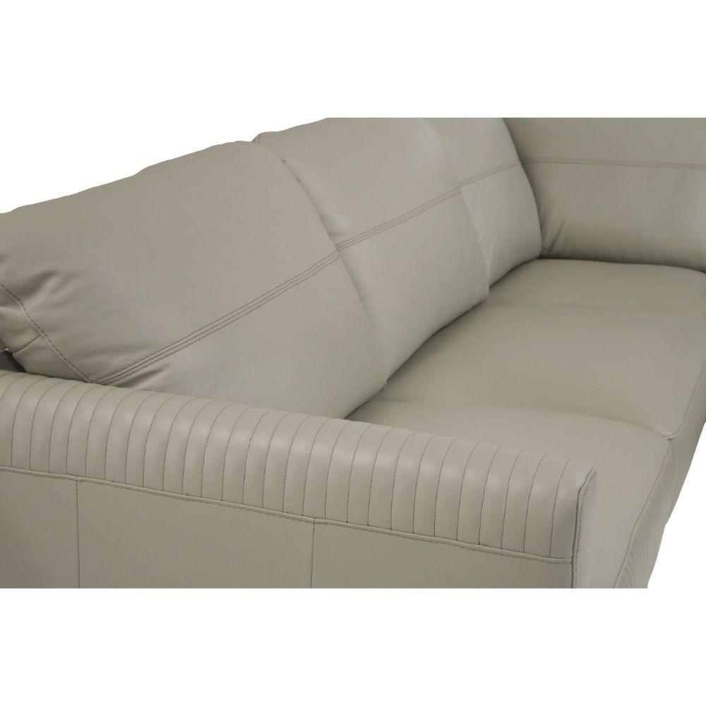Tampa Sectional Sofa Airy Green Leather Left FredCo