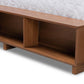 Tamsin Modern Transitional Ash Walnut Brown Finished Wood Queen Size 4-Drawer Platform Storage Bed with Built-In Shelves FredCo