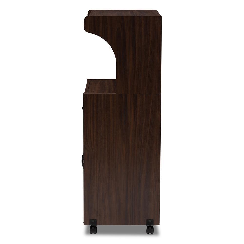Tannis Modern and Contemporary Dark Walnut Finished Kitchen Cabinet FredCo