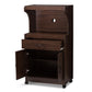 Tannis Modern and Contemporary Dark Walnut Finished Kitchen Cabinet FredCo