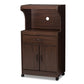 Tannis Modern and Contemporary Dark Walnut Finished Kitchen Cabinet FredCo