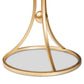 Tarmon Modern and Contemporary Gold Finished Metal End Table with Marble Tabletop FredCo