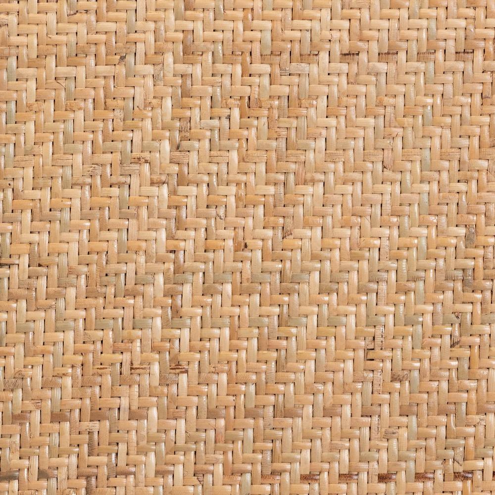 Tartan Mid-Century Modern Brown Woven Rattan and Wood 2-Piece Dining Chair Set FredCo