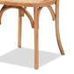 Tartan Mid-Century Modern Brown Woven Rattan and Wood 2-Piece Dining Chair Set FredCo