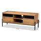 Tasman Modern and Contemporary Industrial Natural Brown Finished Wood and Black Metal 2-Door TV Stand FredCo