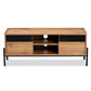 Tasman Modern and Contemporary Industrial Natural Brown Finished Wood and Black Metal 2-Door TV Stand FredCo