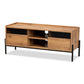 Tasman Modern and Contemporary Industrial Natural Brown Finished Wood and Black Metal 2-Door TV Stand FredCo