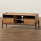 Tasman Modern and Contemporary Industrial Natural Brown Finished Wood and Black Metal 2-Door TV Stand FredCo