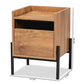 Tasman Modern and Contemporary Industrial Natural Brown Finished Wood and Black Metal End Table FredCo