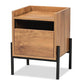 Tasman Modern and Contemporary Industrial Natural Brown Finished Wood and Black Metal End Table FredCo