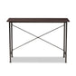 Tavin Industrial Espresso Wood and Black Metal Criss-Cross Desk FredCo