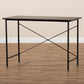 Tavin Industrial Espresso Wood and Black Metal Criss-Cross Desk FredCo