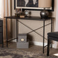 Tavin Industrial Espresso Wood and Black Metal Criss-Cross Desk FredCo
