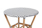 Tavor Classic French Black and White Weaving and Natural Brown Rattan Dining Table FredCo