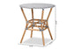 Tavor Classic French Black and White Weaving and Natural Brown Rattan Dining Table FredCo