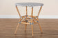 Tavor Classic French Black and White Weaving and Natural Brown Rattan Dining Table FredCo