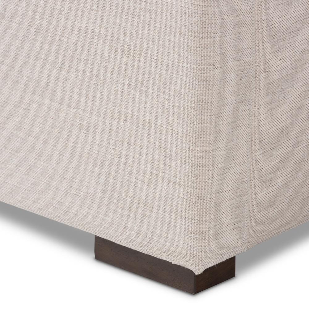 Taylor Modern and Contemporary Light Beige Fabric Queen Size Gas-Lift Platform Bed FredCo