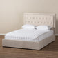 Taylor Modern and Contemporary Light Beige Fabric Queen Size Gas-Lift Platform Bed FredCo