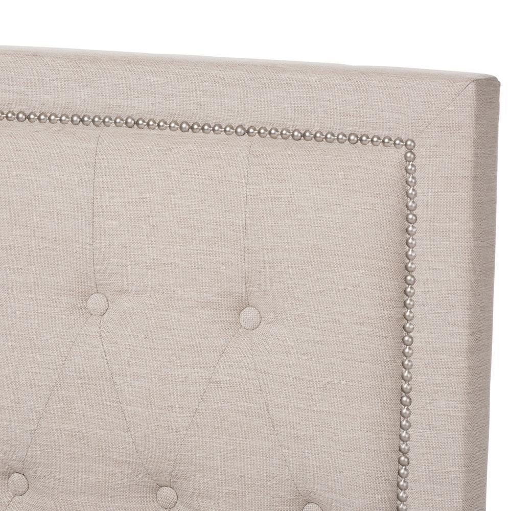 Taylor Modern and Contemporary Light Beige Fabric Queen Size Gas-Lift Platform Bed FredCo