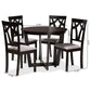 Telma Modern and Contemporary Grey Fabric Upholstered and Dark Brown Finished Wood 5-Piece Dining Set FredCo