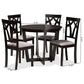 Telma Modern and Contemporary Grey Fabric Upholstered and Dark Brown Finished Wood 5-Piece Dining Set FredCo