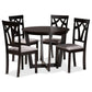 Telma Modern and Contemporary Grey Fabric Upholstered and Dark Brown Finished Wood 5-Piece Dining Set FredCo