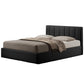 Templemore Black Leather Contemporary Queen-Size Bed FredCo