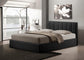 Templemore Black Leather Contemporary Queen-Size Bed FredCo