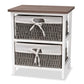 Terena Modern Transitional Two-Tone Walnut Brown and White Finished Wood 2-Basket Storage Unit FredCo