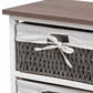 Terena Modern Transitional Two-Tone Walnut Brown and White Finished Wood 3-Basket Storage Unit FredCo