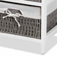 Terena Modern Transitional Two-Tone Walnut Brown and White Finished Wood 4-Basket Storage Unit FredCo