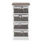 Terena Modern Transitional Two-Tone Walnut Brown and White Finished Wood 4-Basket Storage Unit FredCo