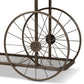 Terence Vintage Rustic Industrial Natural Finished Wood and Black Finished Metal Wheeled Console Table FredCo