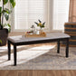 Teresa Modern and Contemporary Transitional Grey Fabric Upholstered and Dark Brown Finished Wood Dining Bench FredCo