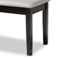 Teresa Modern and Contemporary Transitional Grey Fabric Upholstered and Dark Brown Finished Wood Dining Bench FredCo