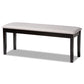 Teresa Modern and Contemporary Transitional Grey Fabric Upholstered and Dark Brown Finished Wood Dining Bench FredCo