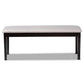 Teresa Modern and Contemporary Transitional Grey Fabric Upholstered and Dark Brown Finished Wood Dining Bench FredCo