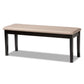Teresa Modern and Contemporary Transitional Sand Fabric Upholstered and Dark Brown Finished Wood Dining Bench FredCo