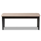 Teresa Modern and Contemporary Transitional Sand Fabric Upholstered and Dark Brown Finished Wood Dining Bench FredCo
