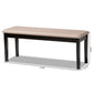 Teresa Modern and Contemporary Transitional Sand Fabric Upholstered and Dark Brown Finished Wood Dining Bench FredCo