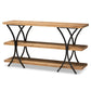 Terrell Modern Rustic and Industrial Natural Brown Finished Wood and Black Finished Metal Console Table FredCo