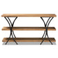 Terrell Modern Rustic and Industrial Natural Brown Finished Wood and Black Finished Metal Console Table FredCo
