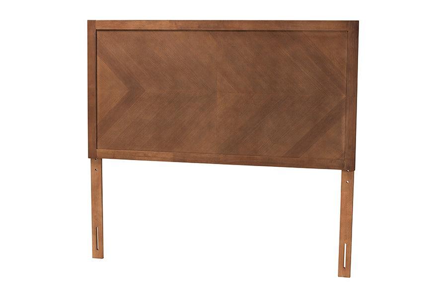 Terrian Classic and Traditional Ash Walnut Finished Wood Queen Size Headboard FredCo