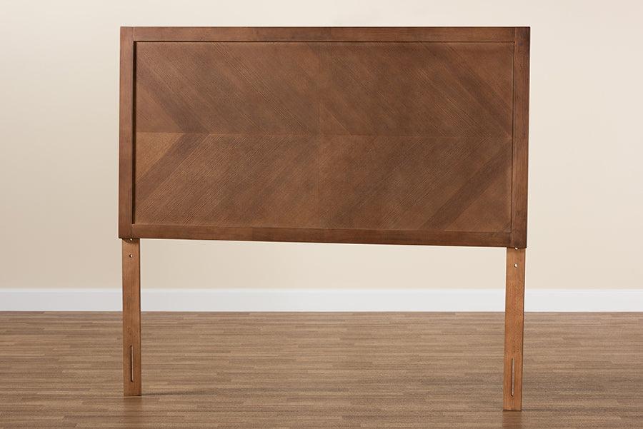 Terrian Classic and Traditional Ash Walnut Finished Wood Queen Size Headboard FredCo