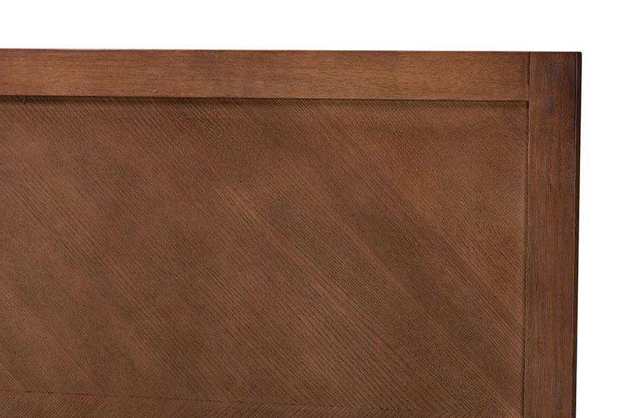 Terrian Classic and Traditional Ash Walnut Finished Wood Queen Size Headboard FredCo